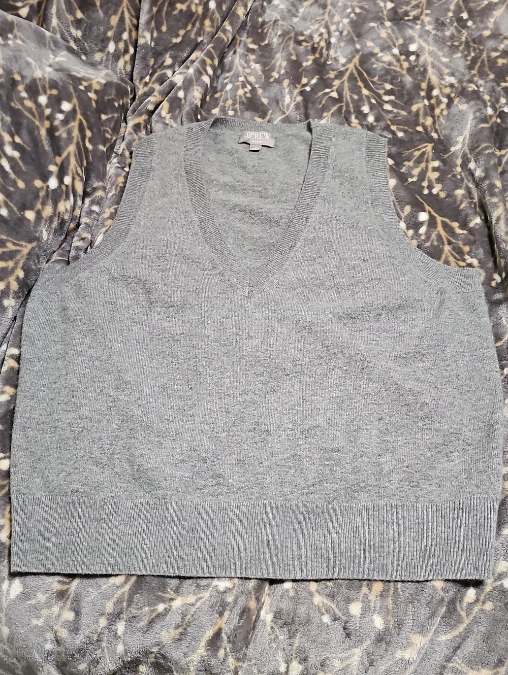 J. Crew Gray V-Neck Sweater Vest